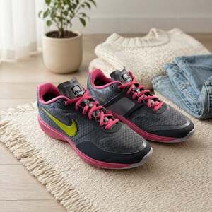 Nike Free XT Training Shoes Womens 9 Gray Pink Yellow Gym Workout Sneakers
